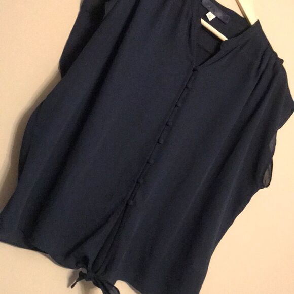 Blue Rain Semi-Sheer Navy Blue Blouse - Size Large - Picture 1 of 12